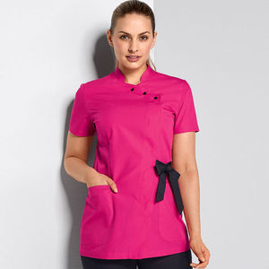 Uniforme de beauté grande taille pour femmes, personnalisé, élastique, pour spa, avec design en dentelle tricotée ajustable - Product Image 4