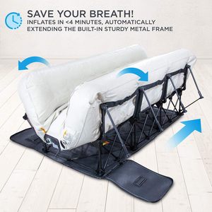 <b>EZ</b>-<b>Bed</b> Air Mattress with Frame and Rolling Case, Self Inflating Air <b>Bed</b> with Auto Shut-Off - Product Image 5