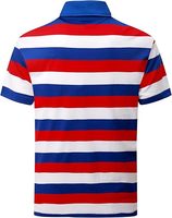 Chemise en coton rayée rouge, blanc et bleu personnalisable pour homme, coupe classique, manches courtes, chemise de golf décontractée, élégante, devant uni