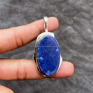 Collar con colgante de plata de ley 925, piedra preciosa lapislázuli natural, colgante para regalo de San Valentín, colgante para ella - Product Image 3