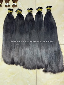Extensions de cheveux humains vierges Remy du Vietnam en vrac, double trame, style vague rebondissante, toutes couleurs, adaptées à la permanente - Product Image 2