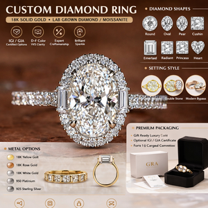 Anillo de Diamantes Cultivados en Laboratorio con Certificación IGI, Anillo de Compromiso con Diamante Ovalado VVS Creado en Laboratorio, Joyería para Mujer, Gran Venta - Product Image 3