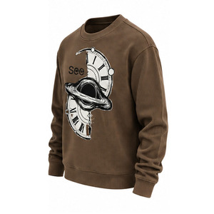 Men's Waffle Knit Sweatshirt Warm <b>Thermal</b> Crew Neck Pullover Long Sleeve Casual Winter Streetwear Custom Wholesale Apparel <b>Top</b> - Product Image 3