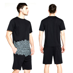 Custom Summer Casual Street Style Two-Piece Men's <b>Knitted</b> 100% Cotton Quick Dry Heat-Transfer Printed Solid Pattern T-Shirt <b>Set</b> - Product Image 6