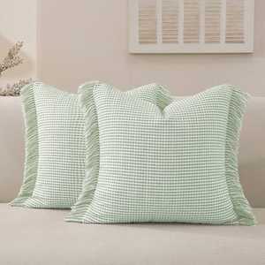 100% Cotton Woven Fringe Decorative Cushion Cover | Handmade American Throw Pillow Cover Tassels Eco-Friendly Washable Zipper - Product Image 3