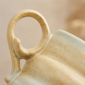 Taza de Cerámica Hecha a Mano con Bandeja, Estilo Wabi Sabi, Azul Mate, Ideal para el Té de la Tarde - Product Image 4