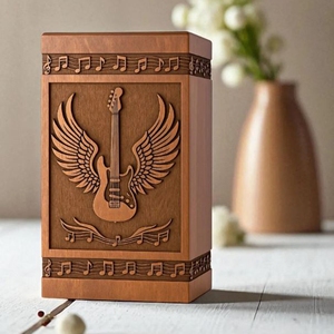 Personalized Rosewood Cremation Urn: Mountain & Moon Engraving Memorial Keepsake by AYAANS - Product Image 6