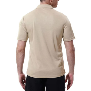 Polo de Manga Corta para Hombre de Alta Calidad en Oferta, Color Beige Sólido, con Bolsillo, Informal, Tejido Transpirable, Corte Regular - Product Image 2