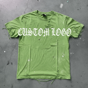 Customized Logo 275gsm Heavyweight 100% Pure Cotton Knitted O-Neck Solid <b>Box</b> T-Shirt Men Shoulder <b>Drop</b> Oversized - Product Image 4