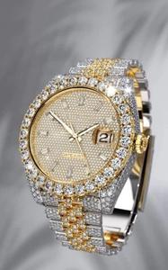 Reloj de Hombre con Diamantes Moissanite VVS, 41 mm, Oro Blanco, Estilo Deportivo y Elegante para Negocios - Product Image 2