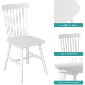 Set di 4 Sedie YS White per Cucina Contemporanea, Struttura in Legno Robusta, per Uso Ristorante - Product Image 2