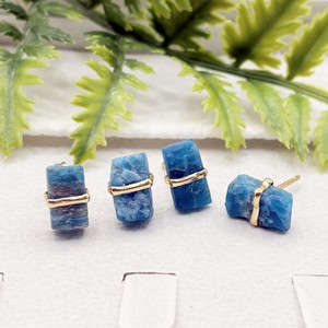 Raw Aquamarine <b>Stud</b> <b>Earring</b> Center Bezel <b>Set</b> Handmade Natural Gemstone January Birthstone Jewelry Gift for Women - Product Image 3