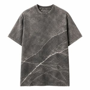 T-shirt Homme Oversize à Manches Courtes avec Imprimé Marbré Col Rond Sportif 100% Coton Jersey Lavé pour Séchage Rapide Imprimé Numérique - Product Image 5