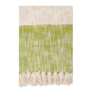 Manta de sofá de algodón Handloom con diseño tejido y borde de borla decorativa manta suave India exportación al por mayor - Product Image 3