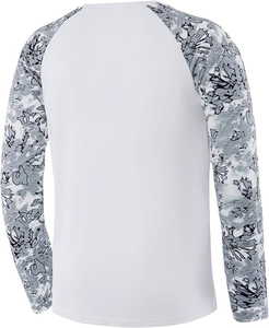 Maillot de bain unisexe à manches longues camouflage blanc et gris, impression par transfert thermique, séchage rapide, polyester, pour adulte, UPF50+ - Product Image 4