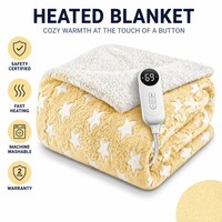 Couverture électrique lavable en jacquard à carreaux Sherpa 50x60 pouces 110V, chauffage rapide, lavable pour la maison, OEM/ODM