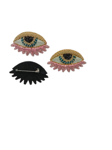 Broches œil maléfique brodées à la main - Product Image 3