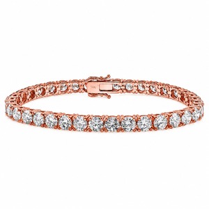 กำไลข้อมือเพชรทรงกลมเจียระไนแบบบริลเลียนท์ทองคำแท้ 14K สำหรับผู้หญิง ได้รับการรับรองจาก GIA เครื่องประดับแต่งงานสุดคลาสสิก - Product Image 5