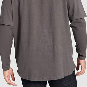 เสื้อยืดสองชั้นระบายอากาศได้ดีสำหรับผู้ชาย สวมใส่สบาย น้ำหนักเบา ผ้าฝ้าย เหมาะสำหรับใส่ลำลอง - Product Image 6