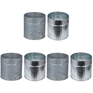 3-Set Vintage <b>Galvanized</b> <b>Planter</b> Buckets - Garden Bucket with Rope Handles, <b>Galvanized</b> Metal - Product Image 6