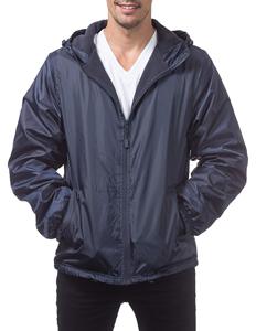 Veste coupe-vent à capuche jaune fluo pour homme, vêtement d'extérieur décontracté d'été, fermeture éclair intégrale, coupe classique, couleur unie, en polyester - Product Image 4