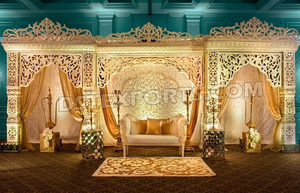 Escenario de Boda Asiático Profesional de Lujo con Diseño Moderno para Ventanas, Estructura Trasera Ligera de Fibra de Vidrio para Escenarios de Boda - Product Image 2