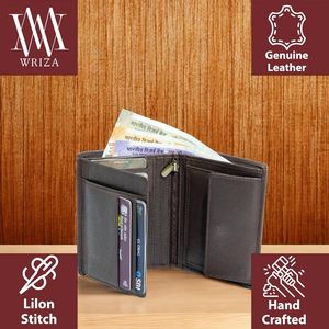 Wriza Ultra-Slim Genuine Leather Bi-Fold <b>Wallet</b> <b>RFID</b> <b>Blocking</b> & Durable Design Fits Comfortably in Pockets Without Bulk - Product Image 6