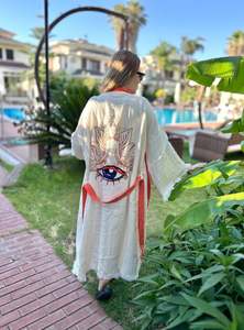 Albornoz de algodón de secado rápido con estampado de ojos malvados, diseño único, buena calidad, buen precio, para playa, sauna, hogar, para mujer y hombre - Product Image 6