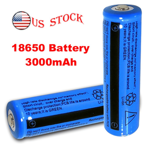 Set di 2 Batterie Ricaricabili Cilindriche agli Ioni di Litio 18650 da 3000mAh con Doppio Caricatore per Torce/Fari TK/TMEU Self - Product Image 3