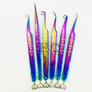 Pince à cils professionnelle de style nouveau, en acier inoxydable, anti-acide, durable, multi-cils, pince à cils en forme de cœur, solide - Product Image 1