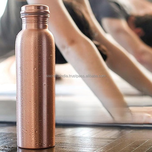 ขวดทองแดงกันรั่วจากอินเดียใช้ในยิมสำนักงานโยคะและการเดินทาง - Product Image 5