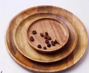 Modern Custom Engraved Wood Round <b>Plates</b>-Eco-Friendly <b>Disposable</b> Business Gift Dinnerware - Product Image 4