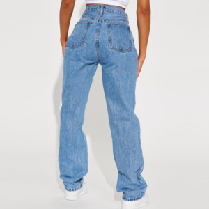 Plus Size <b>Women's</b> Mid Waist Wide Leg Stonewashed Denim <b>Jeans</b> Loose Fit Full Length Casual Style Pockets <b>Button</b> <b>Fly</b> Summer - Product Image 6