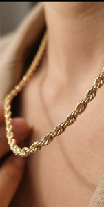 Collier en chaîne de corde en laiton plaqué or pour femmes, simple, élégant, court, bijoux pour la clavicule - Product Image 3