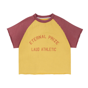 Camiseta Deportiva Eternal Prize Laud con Mangas Raglán para Mujer, Amarillo Granate, Algodón, Cuello Redondo, Corte Regular - Product Image 1