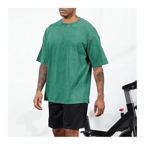 Customized <b>Acid</b> Washed Oversized Men's T Shirts 100% Cotton Heavyweight Loose Fit 300 GSM <b>Drop</b> Shoulder T Shirt - Product Image 3