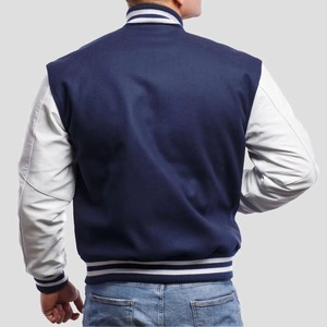 Blouson universitaire de baseball en polyester/coton, coupe ajustée, avec garniture en fourrure de mouton, personnalisable pour étudiants universitaires - Product Image 2