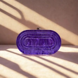 Personalized Handmade Custom Color <b>Purple</b> Resin Oval Shape Artistic Home Decoration Resin Evening Bag By UO INDIA - Product Image 4