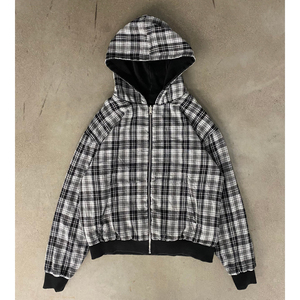 Nouveau sweat à capuche double couche à motif écossais pour homme, style vintage streetwear, service OEM ODM, sweats à capuche écossais réversibles pour adulte - Product Image 1