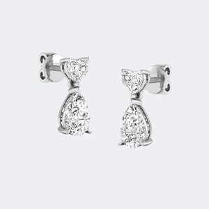 Boucles d'oreilles en diamant cultivé en laboratoire de 2,25 CTW, taille brillant multi-formes, pour femmes, en argent sterling 925, couleur E F, qualité VS VVS, bijoux de luxe, cadeau - Product Image 1