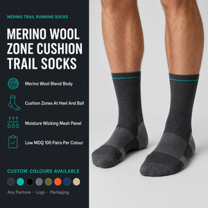 RTS OEM ODM Custom Pickleball Athletic Performance <b>Merino</b> Wool Zone Cushion Breathable Striped Sports <b>Socks</b> Adult Workouts - Product Image 2