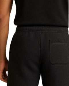 Pantalones Cortos Casuales de Forro Polar para Hombre, Color Negro, Cintura con Cordón Ajustable, Pantalones Cortos Deportivos para Entrenamiento, Pantalones Cortos para Descansar, Logotipo Personalizado OEM Disponible - Product Image 5