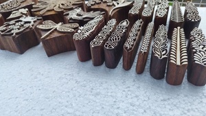 Hand Carved Wooden <b>Printing</b> <b>Blocks</b> Floral Animal Designs Textile <b>Printing</b> Stamps Craft Tools Handmade Wood <b>Blocks</b> - Product Image 5