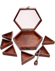 Handcrafted Eco-Friendly Brown Natural Square Wooden Spice Nut <b>Grinder</b> Dishwasher Safe Glass Lid 16 Containers Kitchen <b>Herb</b> - Product Image 1