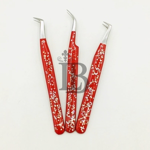 <b>Top</b> Selling High Quality Eyelash Extension Tweezers <b>Set</b> Individual Models Available Sustainable Glitter Lash Tweezers Low Price - Product Image 3