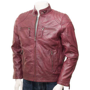 Blouson en cuir de vachette pour homme, style urbain, col montant, fait main, haute qualité, vêtement personnalisé, très vendu - Product Image 3