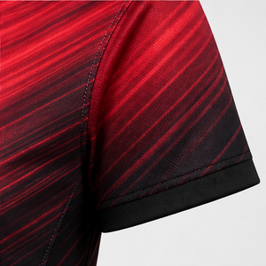 Polo de Manga Corta con Logotipo Personalizado para Mujer, Color Rojo y Negro, Diseño Diagonal, Secado Rápido, Sublimación, Ropa Deportiva de Golf - Product Image 5