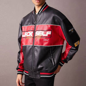 ผู้ผลิตเสื้อผ้าแบรนด์ OEM เสื้อเชิ้ตเดรสฤดูหนาวสำหรับผู้ชายแบบกำหนดเอง เป็นมิตรกับสิ่งแวดล้อม ระบายอากาศได้ดี แขนเสื้อหนัง PU แบบกำหนดเอง สไตล์เบสบอล - Product Image 3