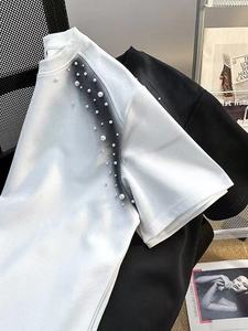 เสื้อยืดโอเวอร์ไซส์ลายปักคริสตัลวิบวับ ล้างสีแบบแอซิดวอช  งานปักลูกปัด  ผ้าฝ้าย 100% สำหรับผู้ชาย  ลดราคาพิเศษ - Product Image 3