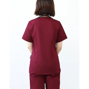 Uniforme Médico Unisex Gris de Manga Corta con Cuello en V, Cordones Delanteros y Bolsillos, Tela Twill 94% Poliéster 6% Spandex, Detección de Agujas - Product Image 5